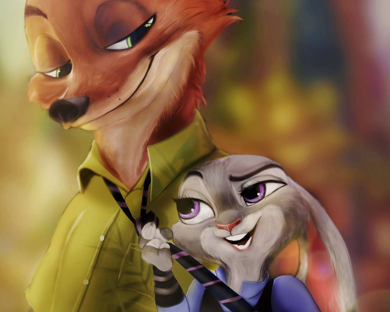 Скачать обои арт, Nick Wilde, zootopia, Judy Hopps, раздел фильмы в разреше...