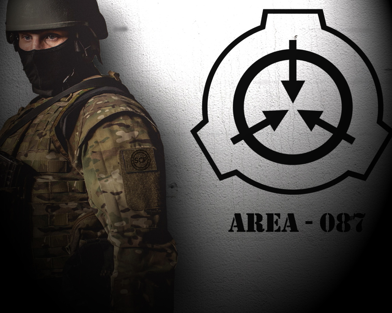 Скачать обои игры, оружие, soldier, мужчины, security, SCP, SCP:containment  breach, logo., раздел игры в разрешении 1280x1024