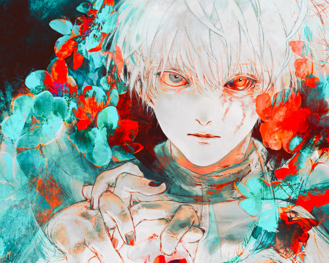 Скачать обои монстр, парень, Tokyo Ghoul, Ken Kaneki, раздел арт в  разрешении 1280x1024