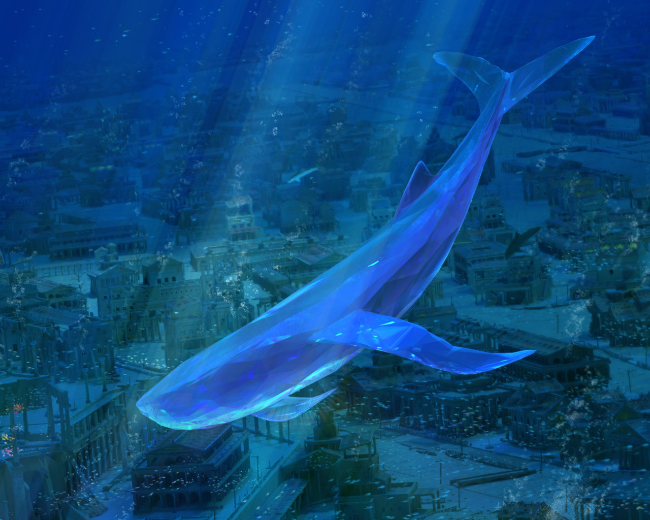 2024 г для рыб. Город на ките. Китами Япония город. Волшебный город на ките. Рыба город.