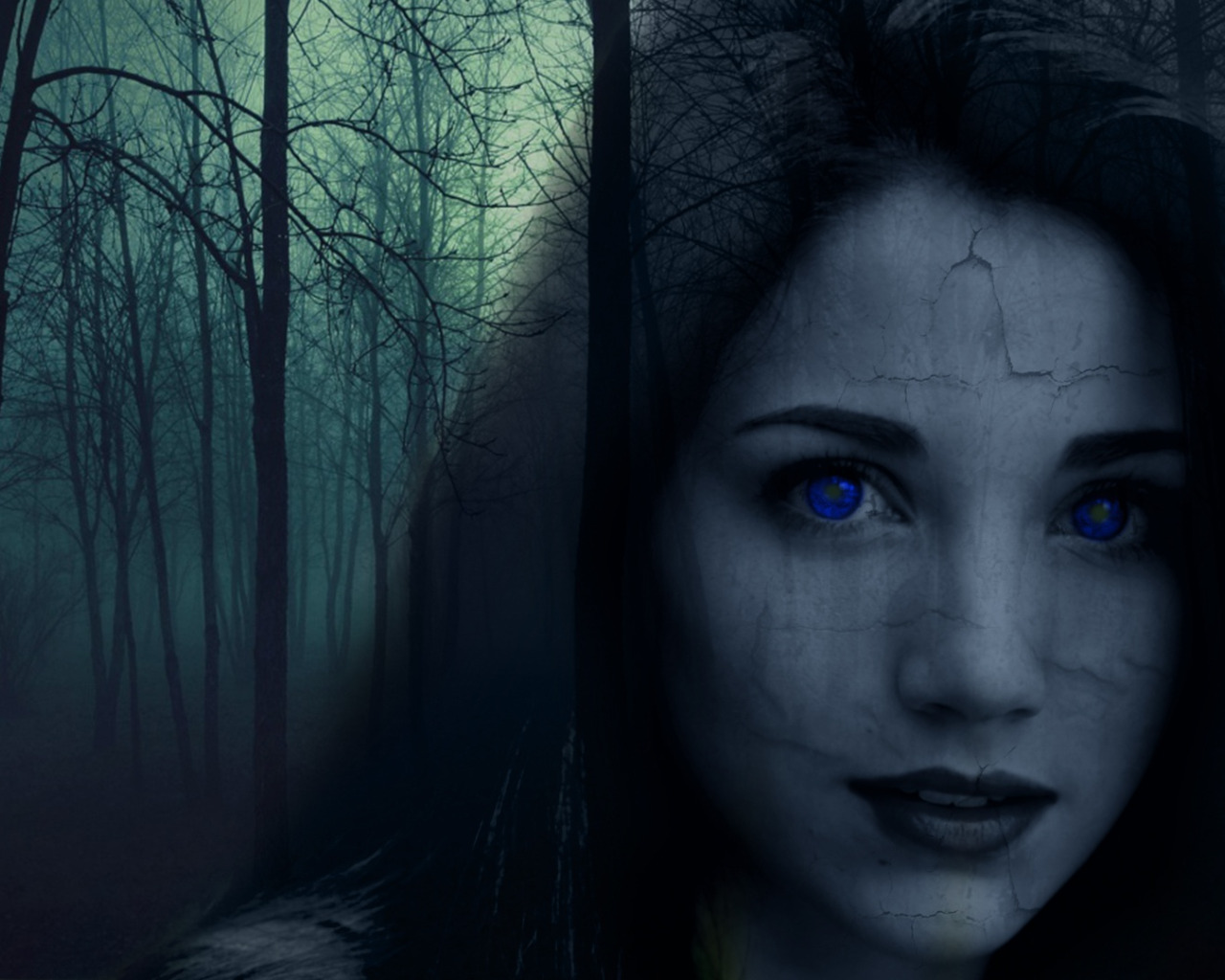 Мистические хорроры. Мрачная девушка. Призрак девушки в лесу.