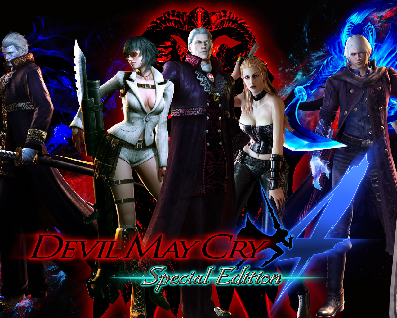 Скачать обои lady, nero, devil may cry, dante, capcom, virgil, trish, Devil  May Cry 4: Special Edition, раздел игры в разрешении 1280x1024