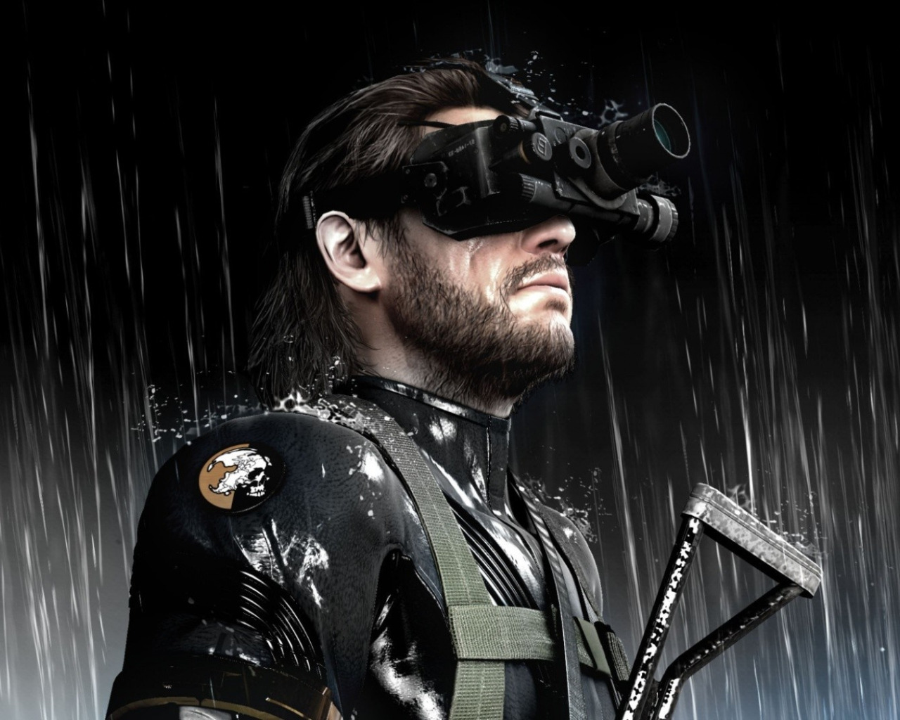 Скачать обои rain, Snake, Solid Snake, Metal Gear, background, men, video  game, Kojima Productions, раздел игры в разрешении 1280x1024