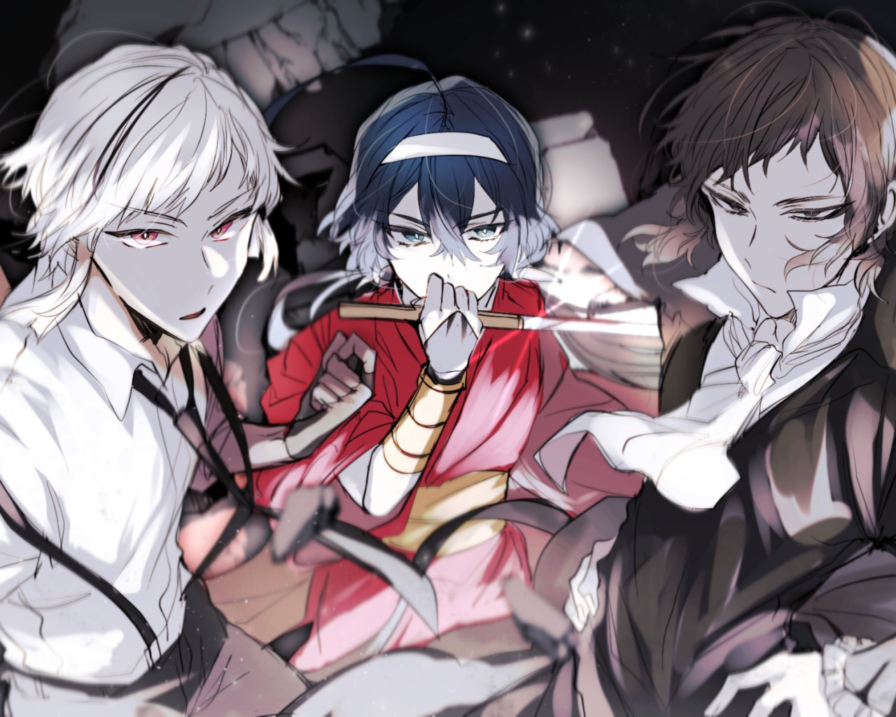 девушка, парни, Bungou Stray Dogs, <b>Бродячие</b> <b>Псы</b>: Литературные Гении. 