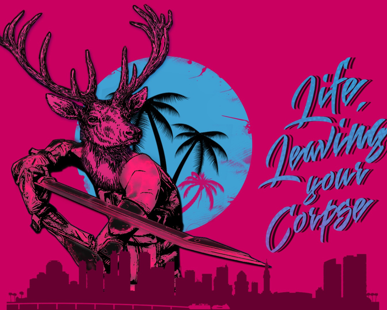 Скачать обои Игра, Олень, Фон, Miami, Hotline Miami, Deer, Synthpop,  Darkwave, раздел игры в разрешении 1280x1024