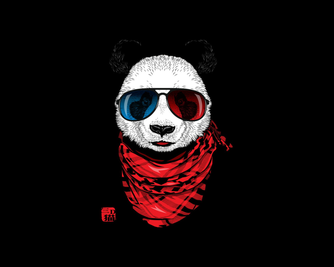 Панда в очках. Панда мафия. Designbyhumans.