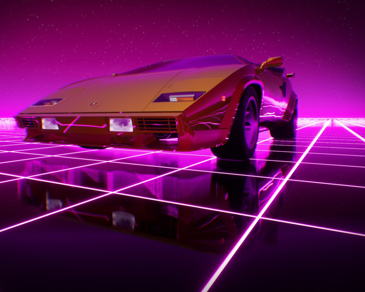 Lamborghini Countach Synthwave