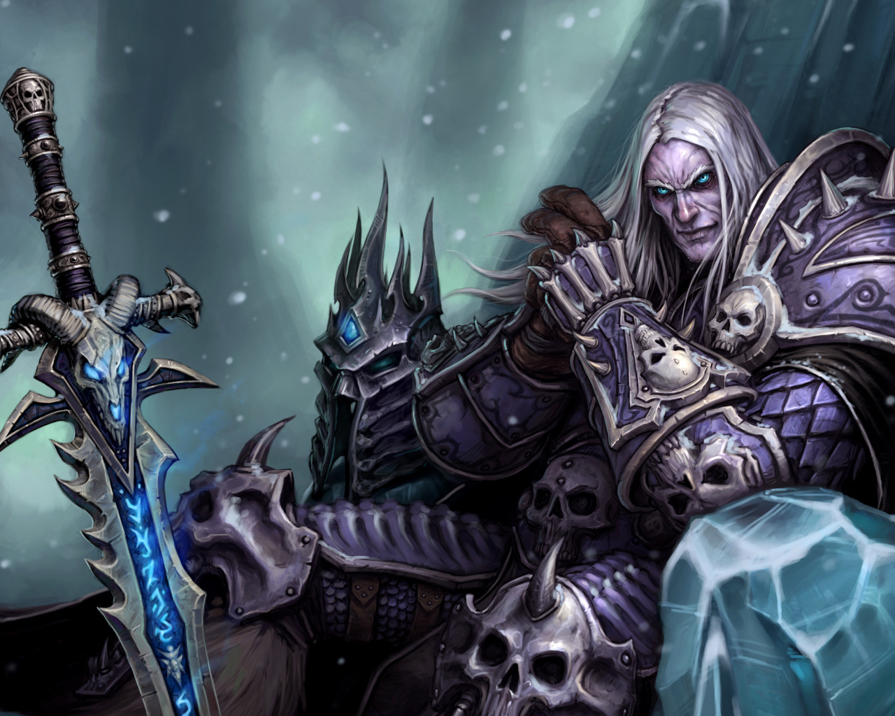 Скачать обои WoW, World of Warcraft, Arthas, Evil, Helmet, Armor, Sword  Frostmourne, Powerful, раздел игры в разрешении 1280x1024