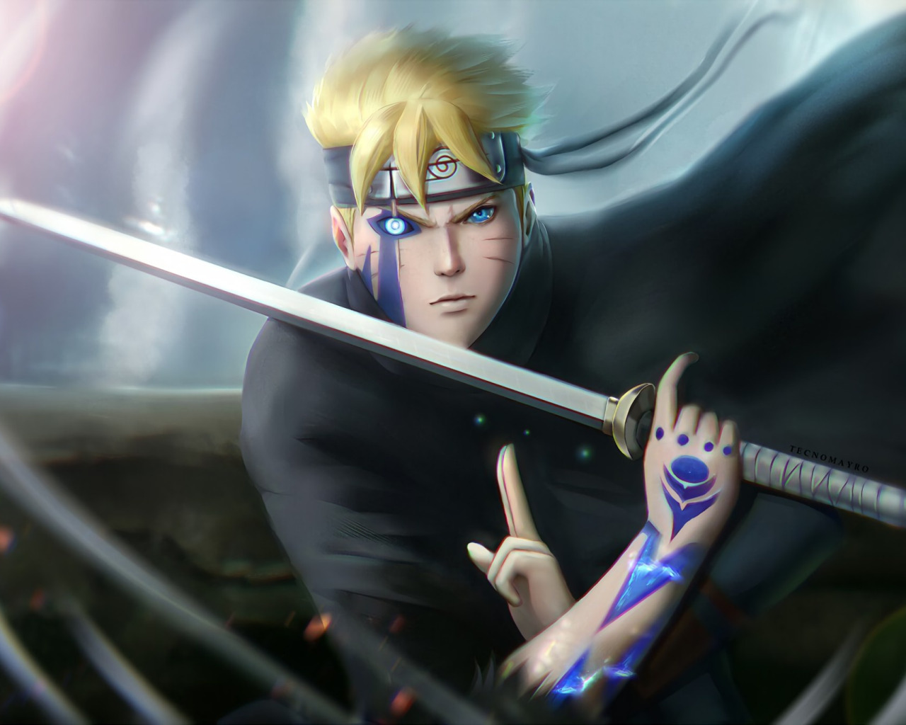 Скачать обои sword, Naruto, anime, ken, blade, ninja, manga, Uzumaki,  раздел сёнэн в разрешении 1280x1024