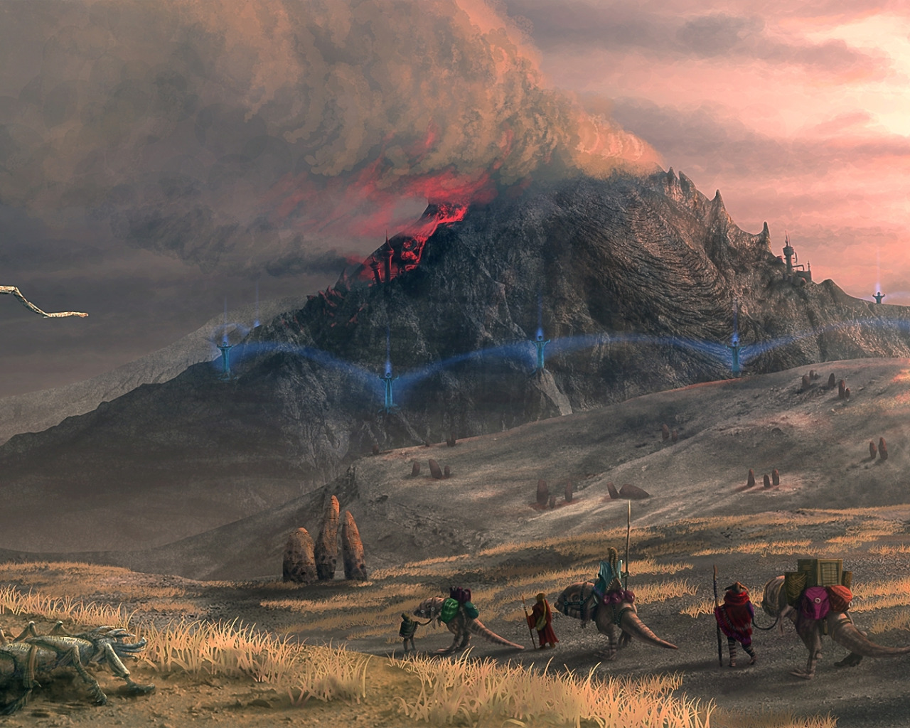Горный караван. Красная гора Morrowind. The Elder Scrolls III: Morrowind.