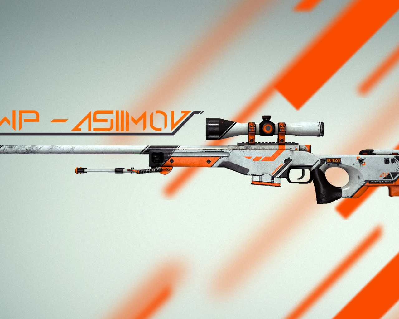 Скачать обои counter strike, global offensive, awp, skin, cs:go, asiimov,  раздел оружие в разрешении 1280x1024