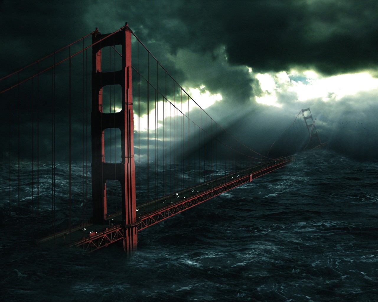 Разрушенный мост в Сан Франциско. Сан-Франциско мост золотые ворота катастрофа. ЦУНАМИ В Сан Франциско. Мост золотые ворота постапокалипсис. Высота 1024
