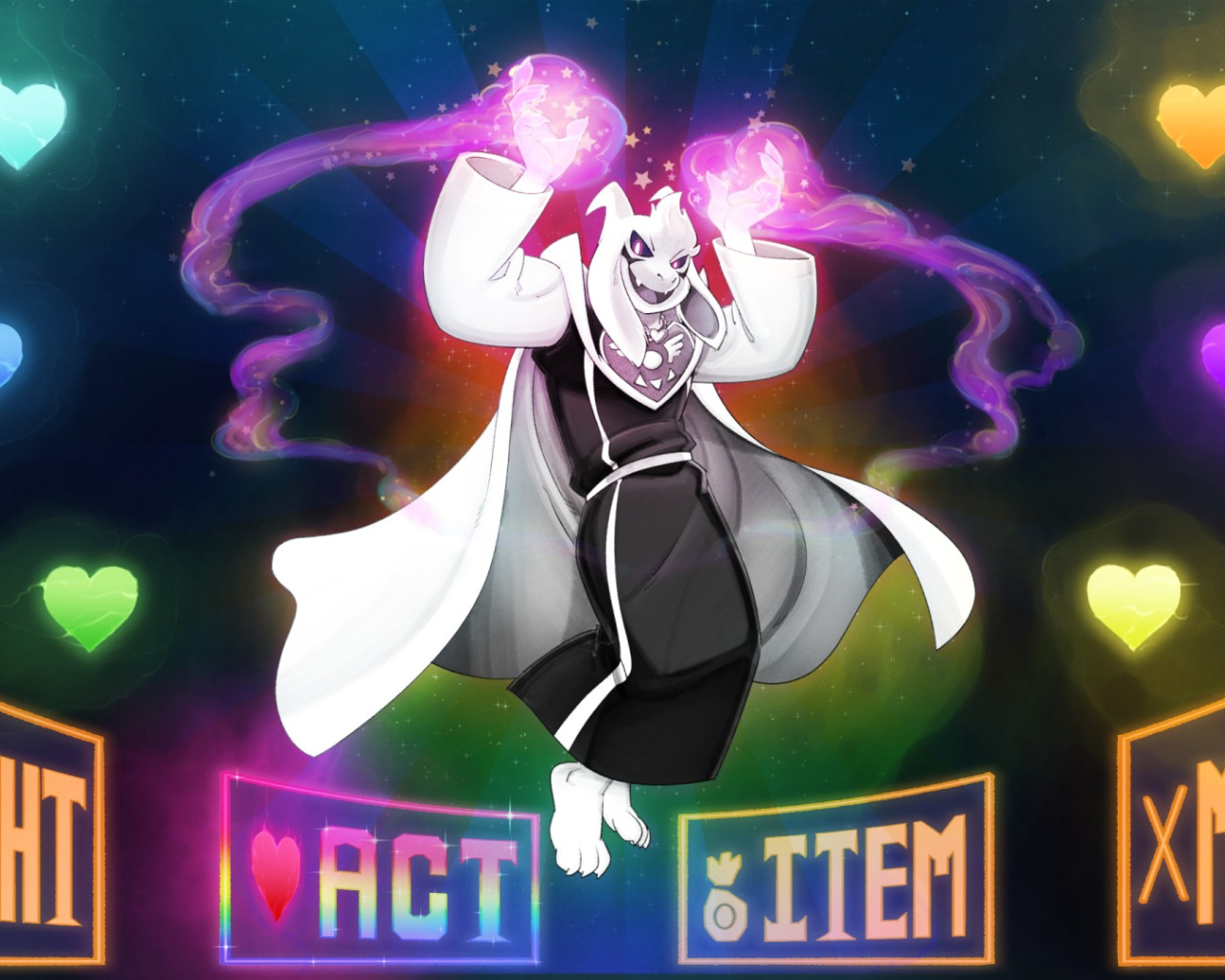 Скачать обои сердца, арт, души, undertale, asriel dreemurr, азриэль  дримурр, раздел игры в разрешении 1280x1024