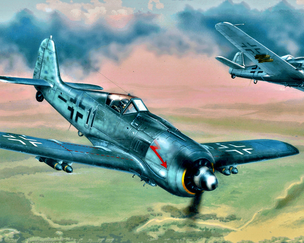 Скачать обои Германия, штурмовик, Luftwaffe, Fw 190, Focke -Wulf ...