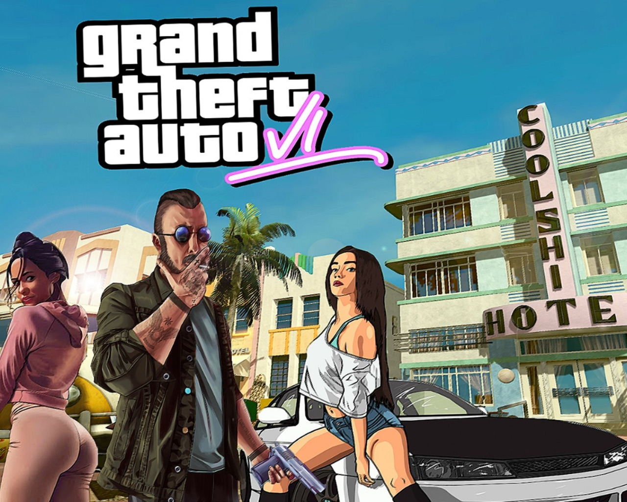 Скачать обои игра логотип Logo Video Game Grand Theft Auto Rockstar Games Gta Vi Action 5423