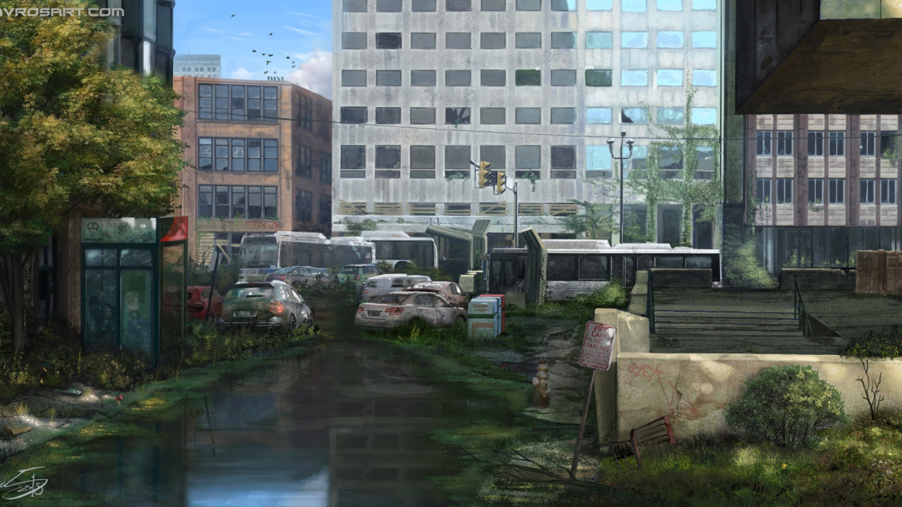 Скачать обои город, арт, конец света, The Last of Us, Environment Art 1,  раздел игры в разрешении 1280x720