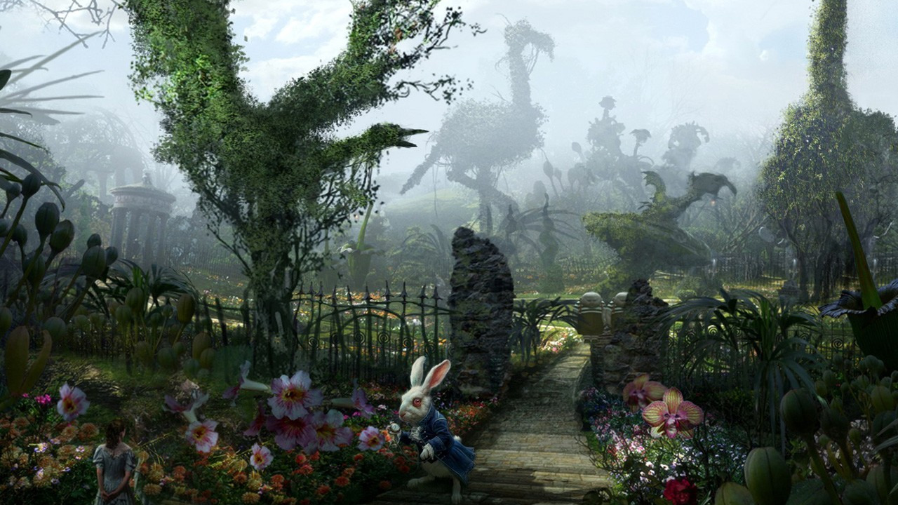 Сад элис. Сад Алиса в стране чудес ландшафтный дизайн. Alice in Wonderland 2010 Concept Art.