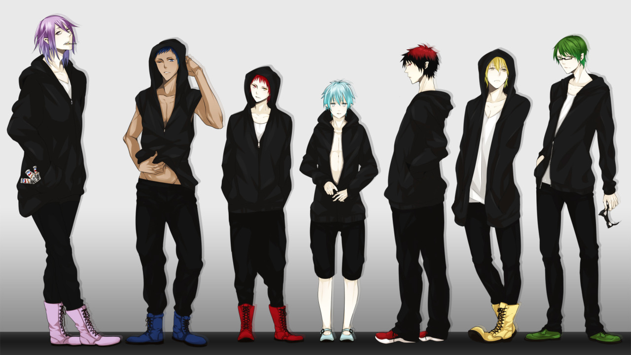 Скачать обои аниме, очки, парни, Kise Ryouta, Kuroko Tetsuya, баскетбол  куроко, Kuroko no Basket, Aomine Daiki, раздел прочее в разрешении 1280x720