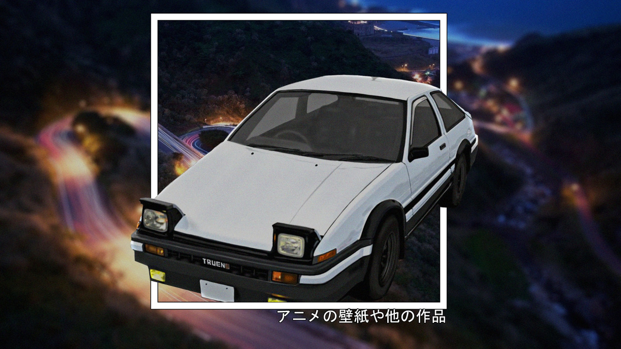 Скачать обои toyota, anime, ae86, trueno, madskillz, initial D, раздел  прочее в разрешении 1280x720