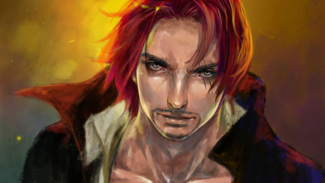 Скачать обои взгляд, арт, парень, one piece, Shanks, большой куш, раздел  сёнэн в разрешении 1280x720