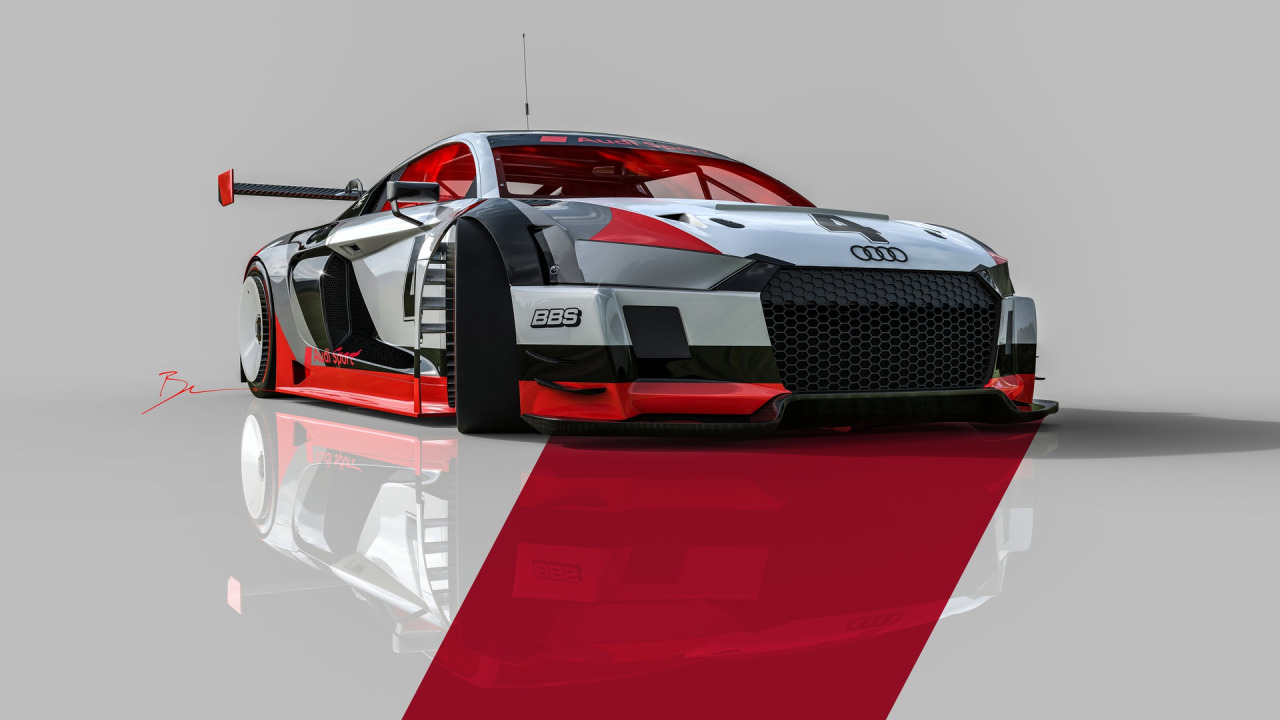 Скачать обои Audi, Машина, Audi R8, Motorsport, Рендеринг, Concept Art,  Спорткар, Game Art, раздел рендеринг в разрешении 1280x720