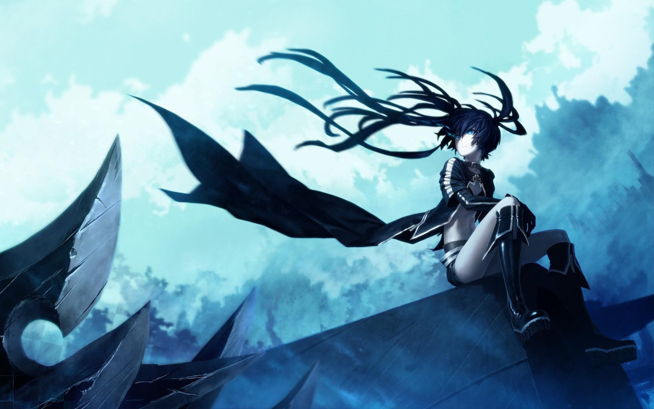 Скачать обои девушка, аниме, арт, Black Rock Shooter, Стрелок с черной  скалы, раздел сёнэн в разрешении 1280x800