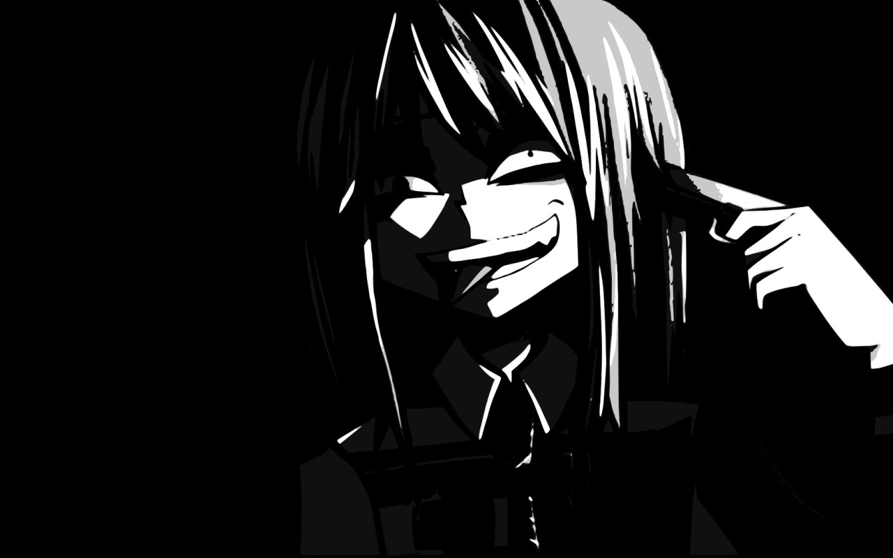 Скачать обои black, anime, boy, crazy, раздел минимализм в разрешении  1280x800