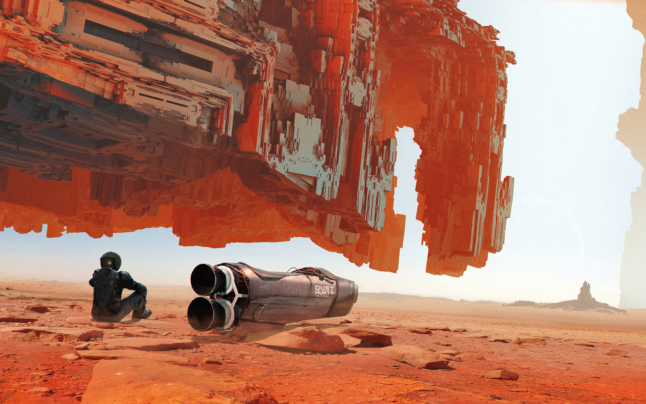 Марсианские контейнеры мир. Kuldar Leement Art. Пустыня арт Sci-Fi. Футуристическая пустыня. Пейзажи Марса.