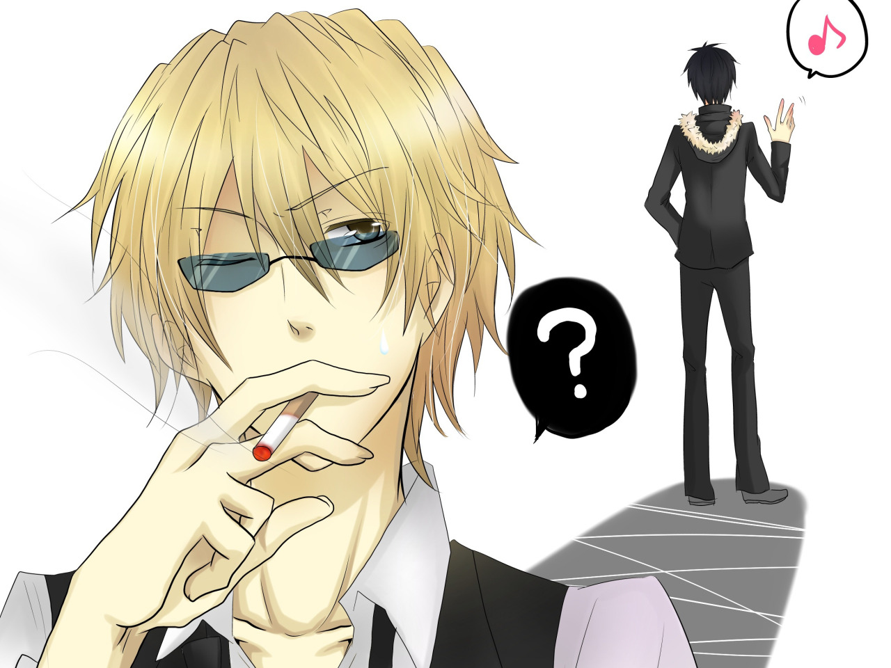 аниме, арт, парни, Heiwajima <b>Shizuo</b>, <b>Шизуо</b> Хейваджима, <b>Изая</b> Орихара, Durara...