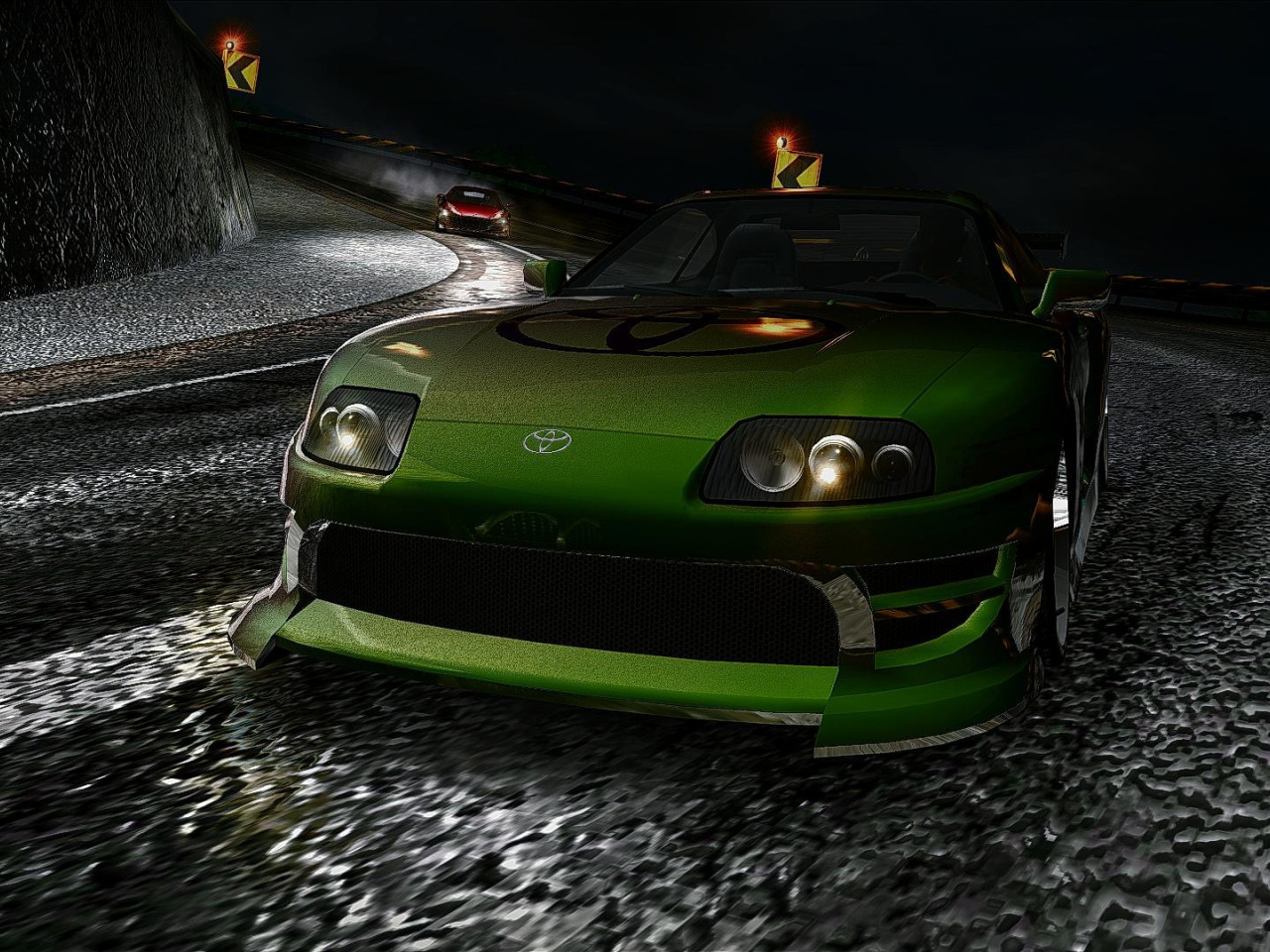 Скачать обои green, supra, nfs, toyota, night, carbon, duel, darius, раздел  игры в разрешении 1280x960