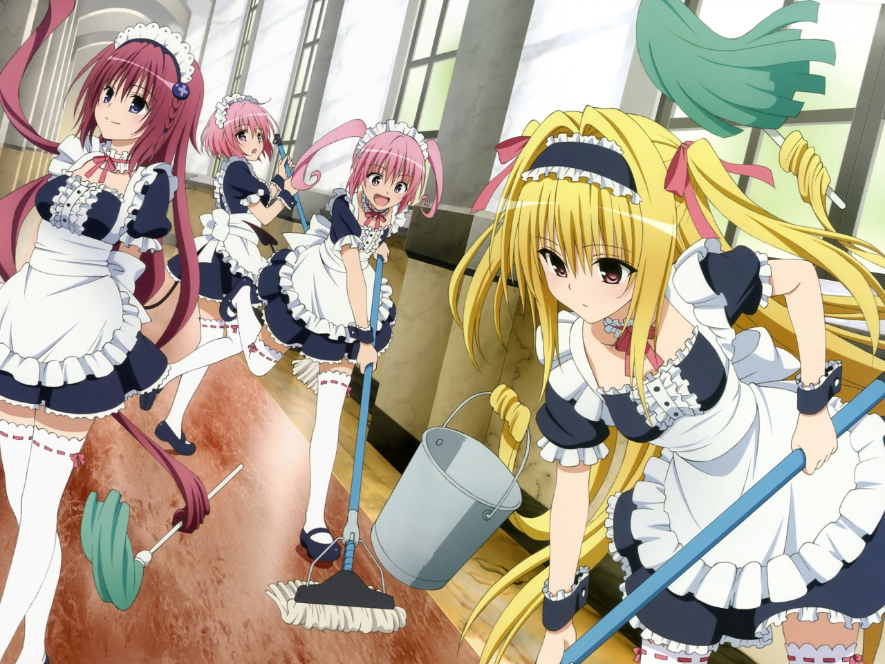 Скачать обои anime, blonde, maid, bishojo, To Love-Ru, To Love-Ru Darkness,  раздел сёдзё в разрешении 1280x960