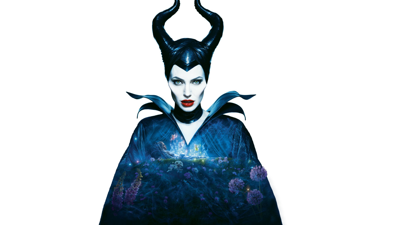 Скачать обои Анджелина Джоли, Angelina Jolie, рога, Maleficent, Малефисента,  раздел фильмы в разрешении 1366x768