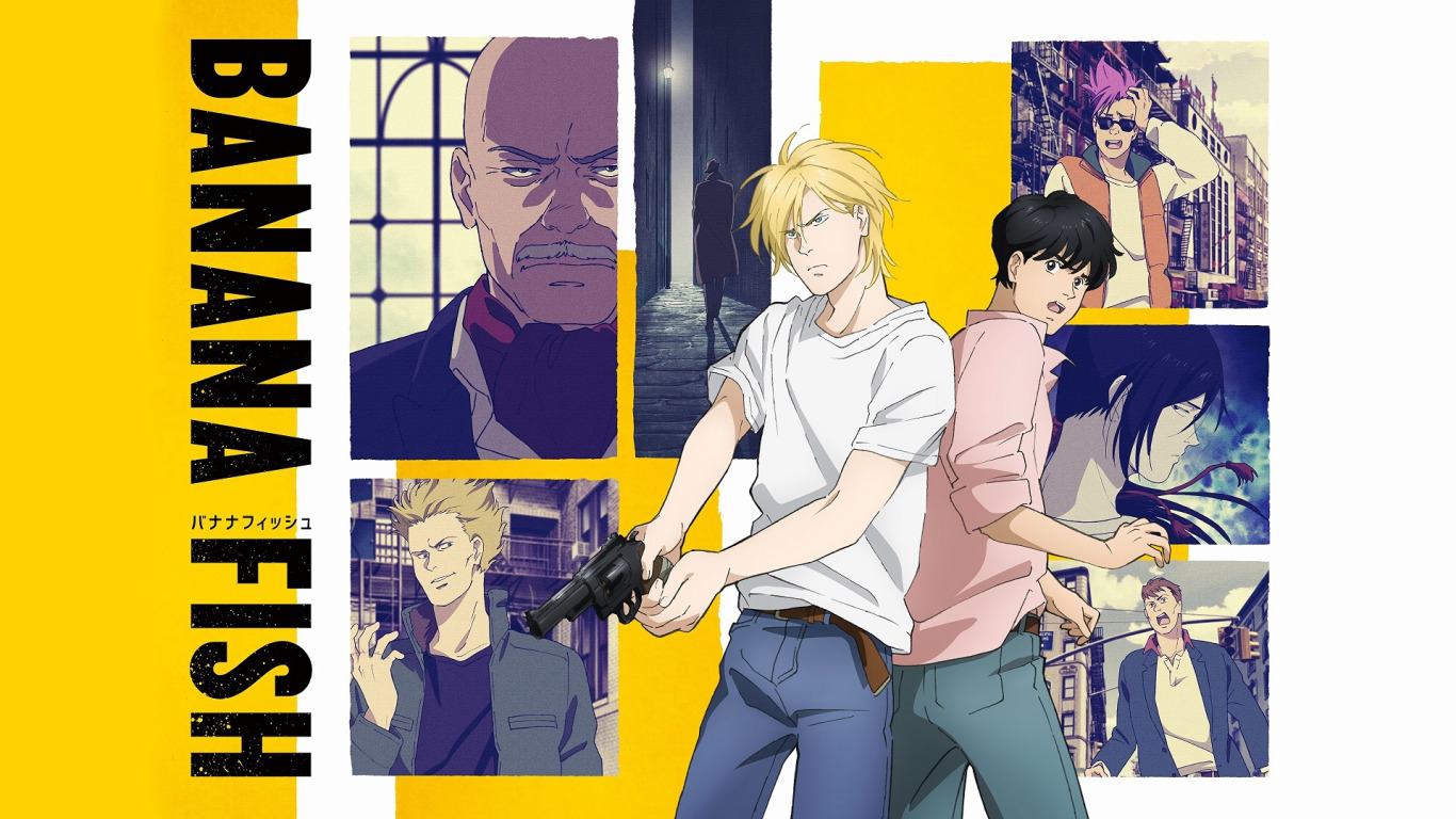 Скачать обои пистолет, парни, мафия, Бананавая рыба, Banana Fish, раздел  сёнэн в разрешении 1366x768