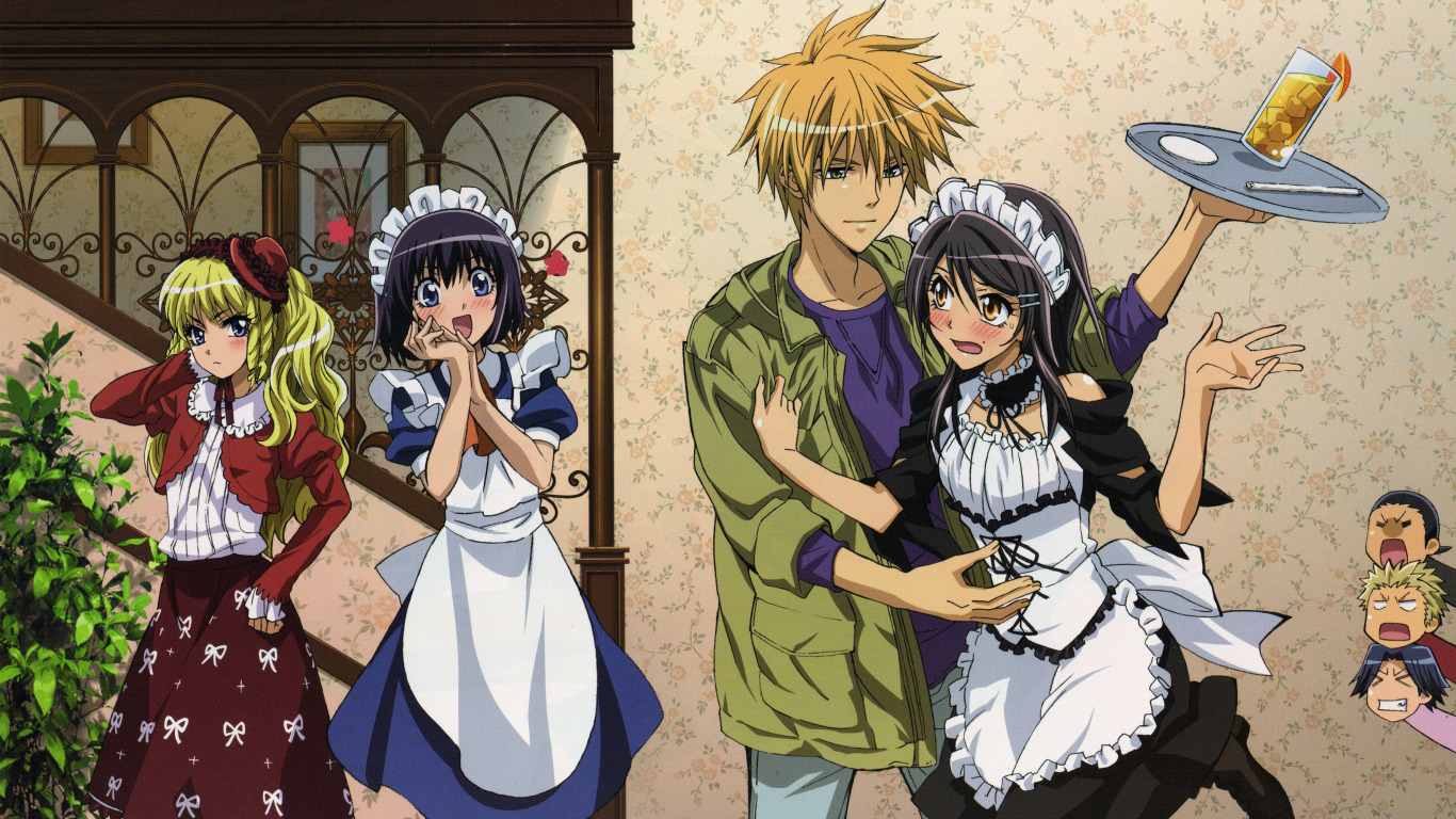 Скачать обои Ayuzawa Misaki, Kaichou wa Maid-sama!, Usui Takumi, Мисаки  Аюдзава, Такуми Усуе, Президент студсовета - горничная!, раздел прочее в  разрешении 1366x768