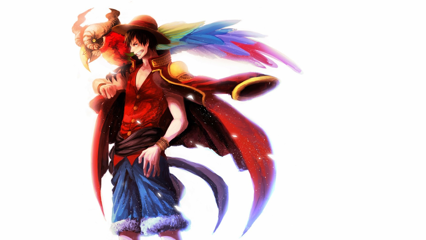 Скачать обои парень, anime, art, one piece, Luffy, Monkey D. Luffy, раздел  арт в разрешении 1366x768