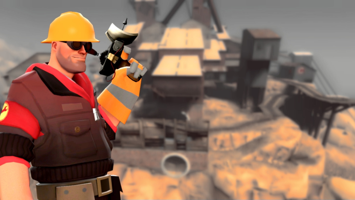 Скачать обои team fortress 2, tf2, инженер, тф2, раздел игры в разрешении  1366x768