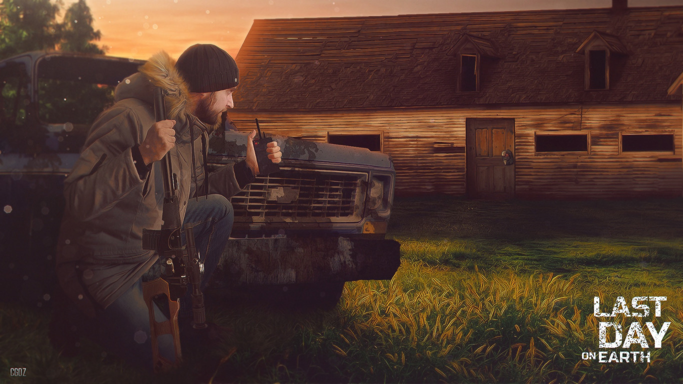 Скачать обои Дом, Оружие, House, Gun, Man, Forest, Apocalypse, Bomb, раздел  игры в разрешении 1366x768