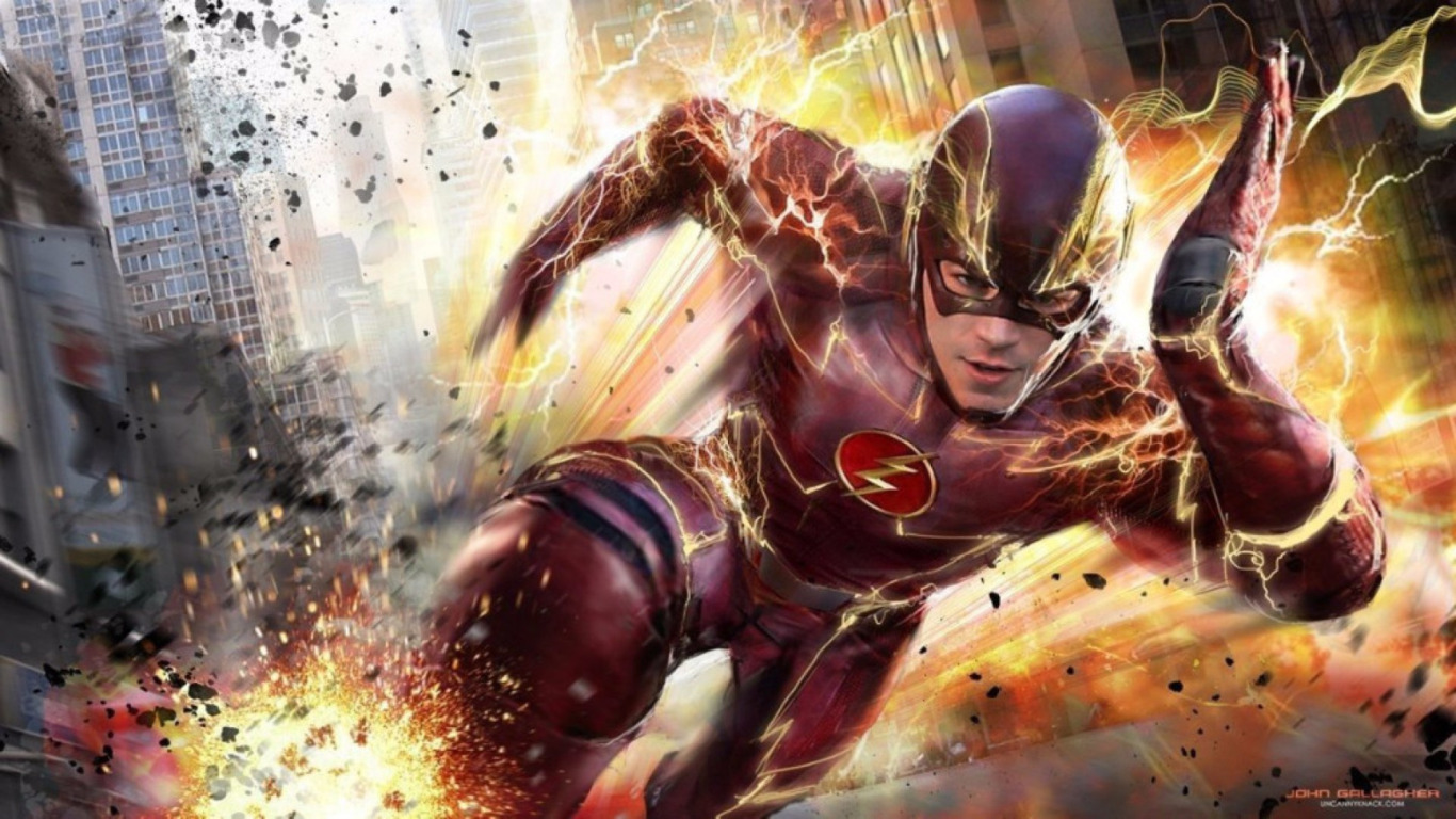 Скачать обои Вспышка, The Flash, Флэш, раздел фантастика в разрешении  1366x768