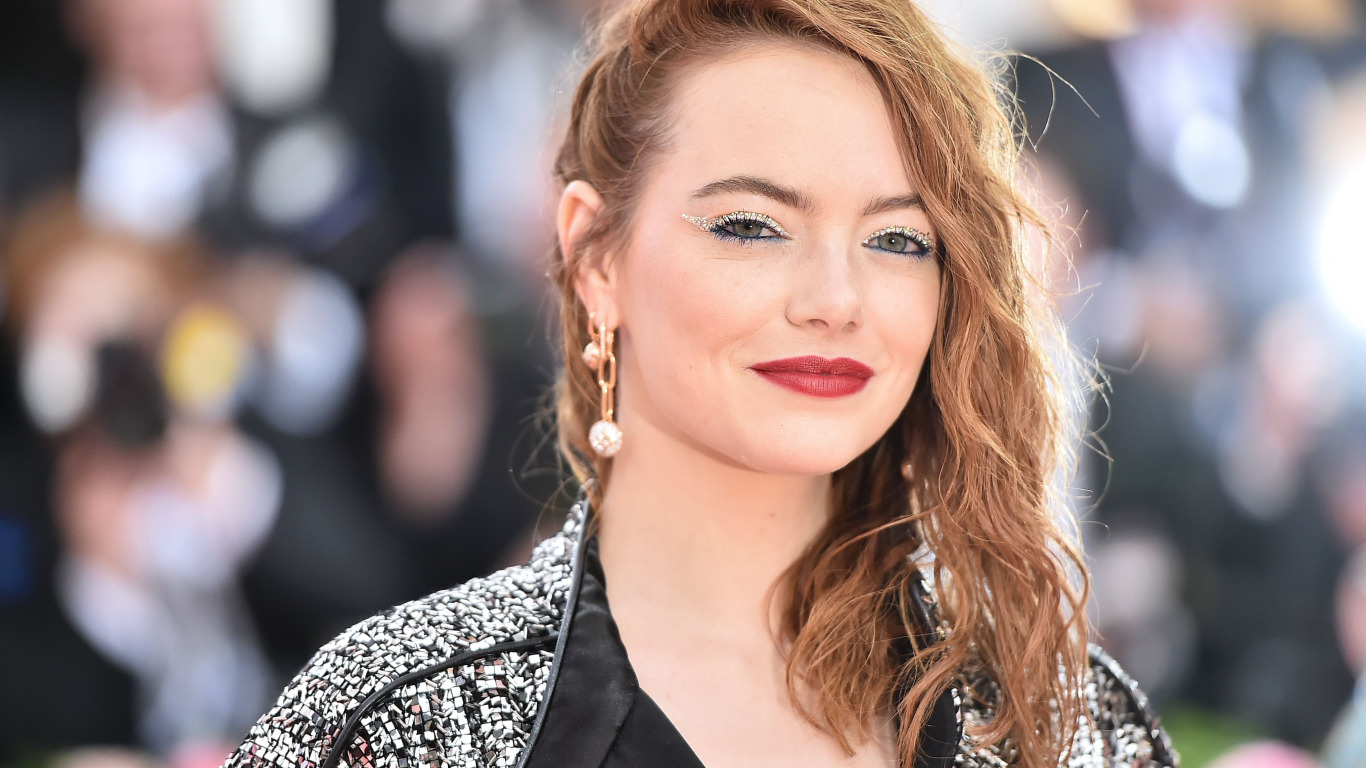 Скачать обои взгляд макияж актриса фотосессия Hair Emma Stone Эмма Стоун раздел девушки в 