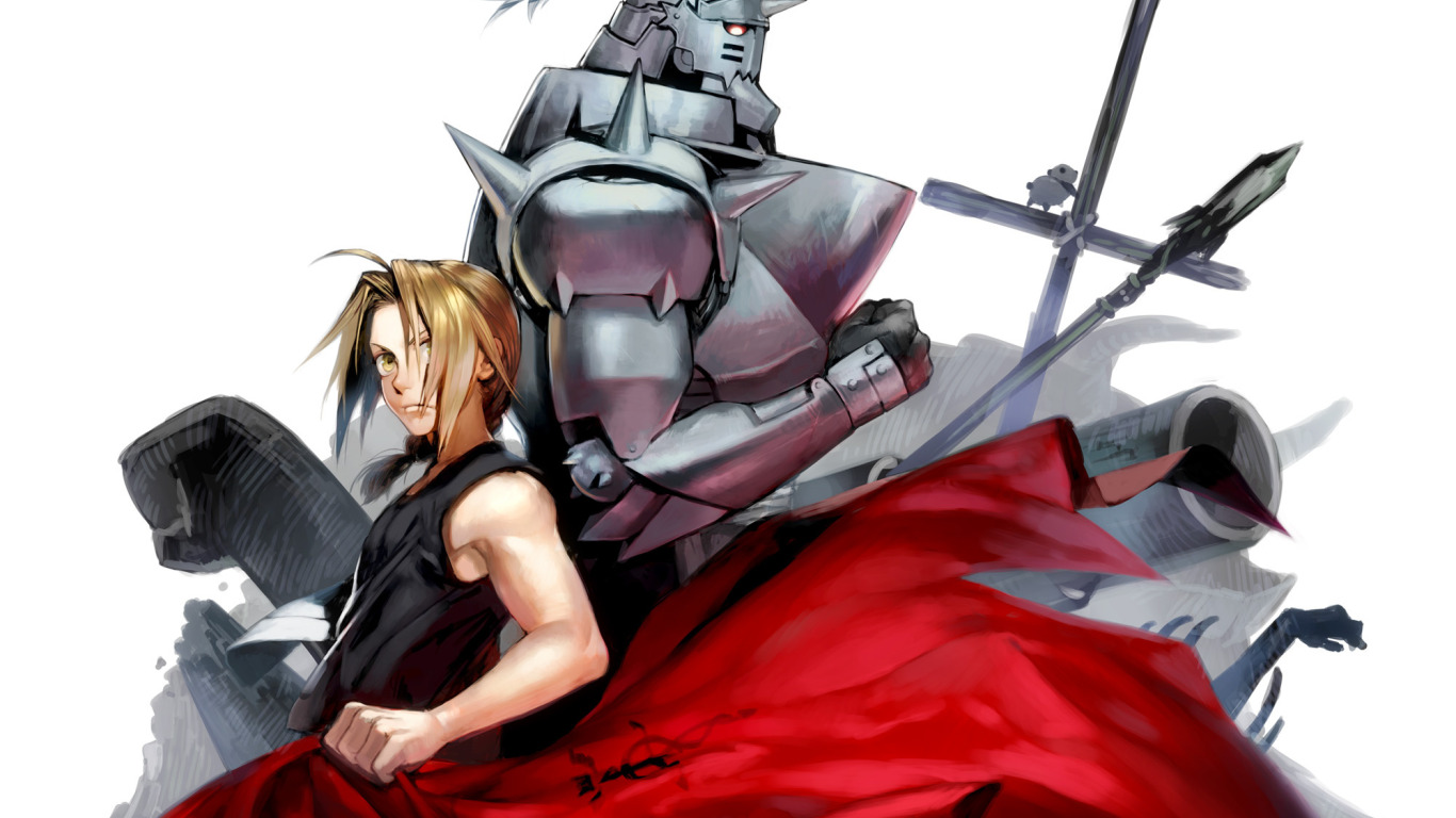 Скачать обои fullmetal alchemist, edward elric, стальной алхимик, alphonse  elric, раздел сэйнэн в разрешении 1366x768