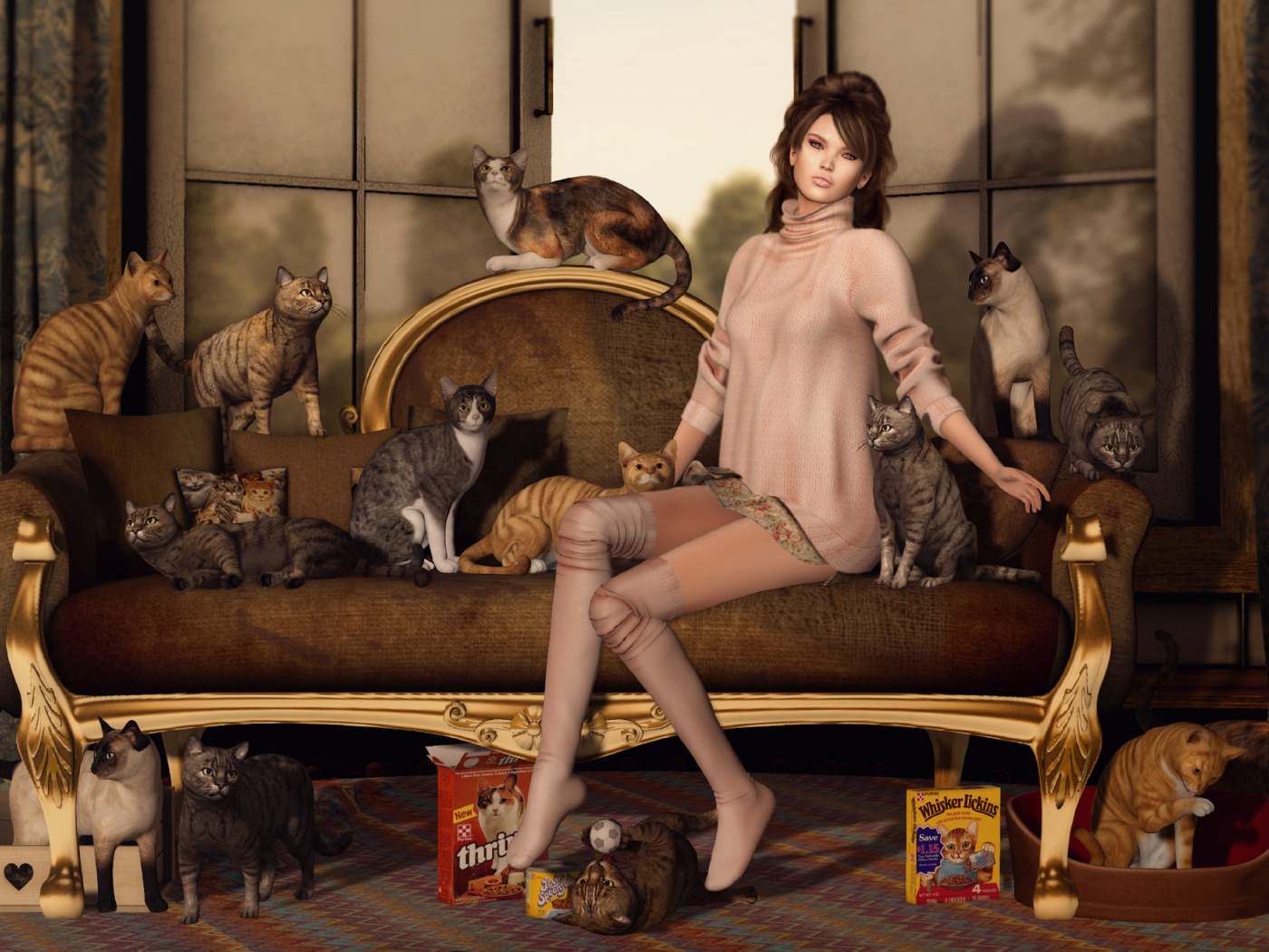 Сидящую в окружении. Женщина в окружении кошек. Женщина с кошкой. Две женщины кошки. Девушка с кучей кошек.