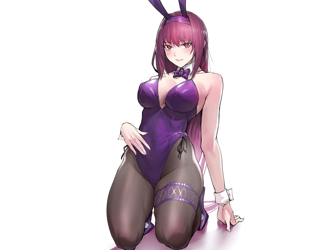 Скачать обои sexy, Anime, pretty, purple, bunny, kneeling, bunny girl,  fate, раздел сёнэн в разрешении 1400x1050