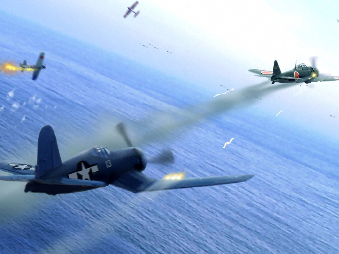 Догфайт. Истребитель Корсар f4u-1. Самолет Корсар ф 4. Воздушные бои второй мировой войны. Воздушный бой самолетов.