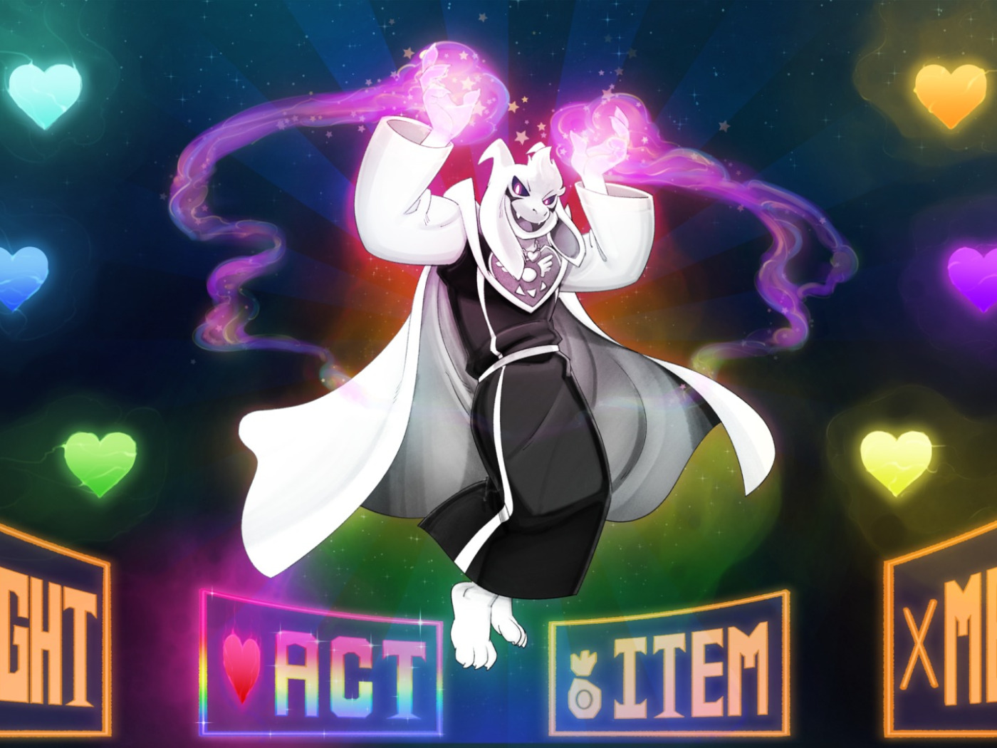 Скачать обои сердца, арт, души, undertale, asriel dreemurr, азриэль  дримурр, раздел игры в разрешении 1400x1050