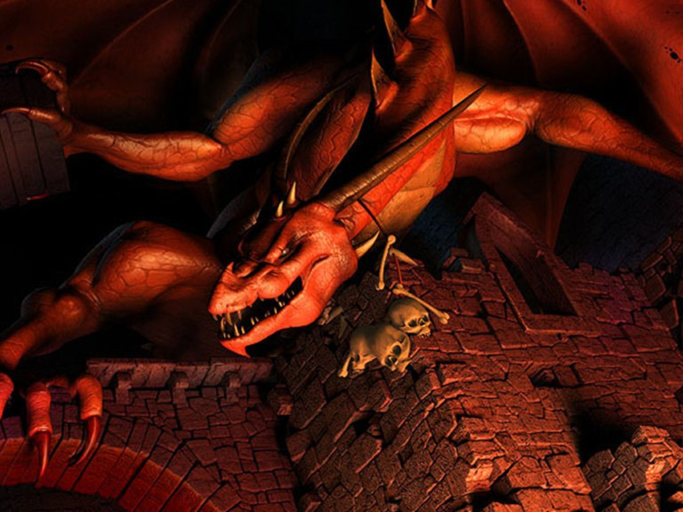 Скачать обои <b>red</b>, tower, skulls, <b>dragon</b>, раздел фантастика в разрешении 140...