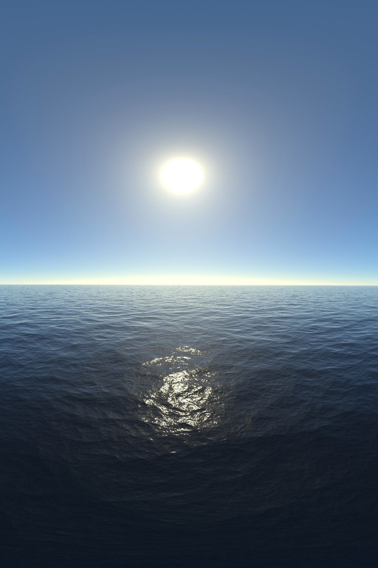 море, небо, солнце, отражение, рябь, горизонт, простор, дымка