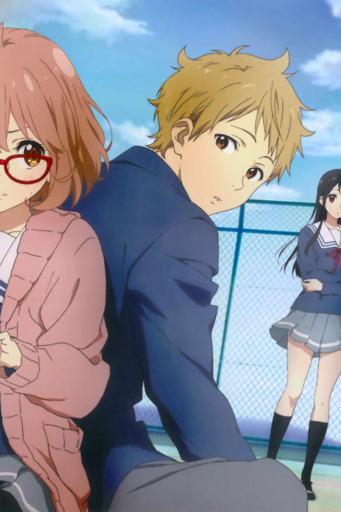 Обои для рабочего стола. девушки, небо, форма, школьники, kuriyama mirai, n...