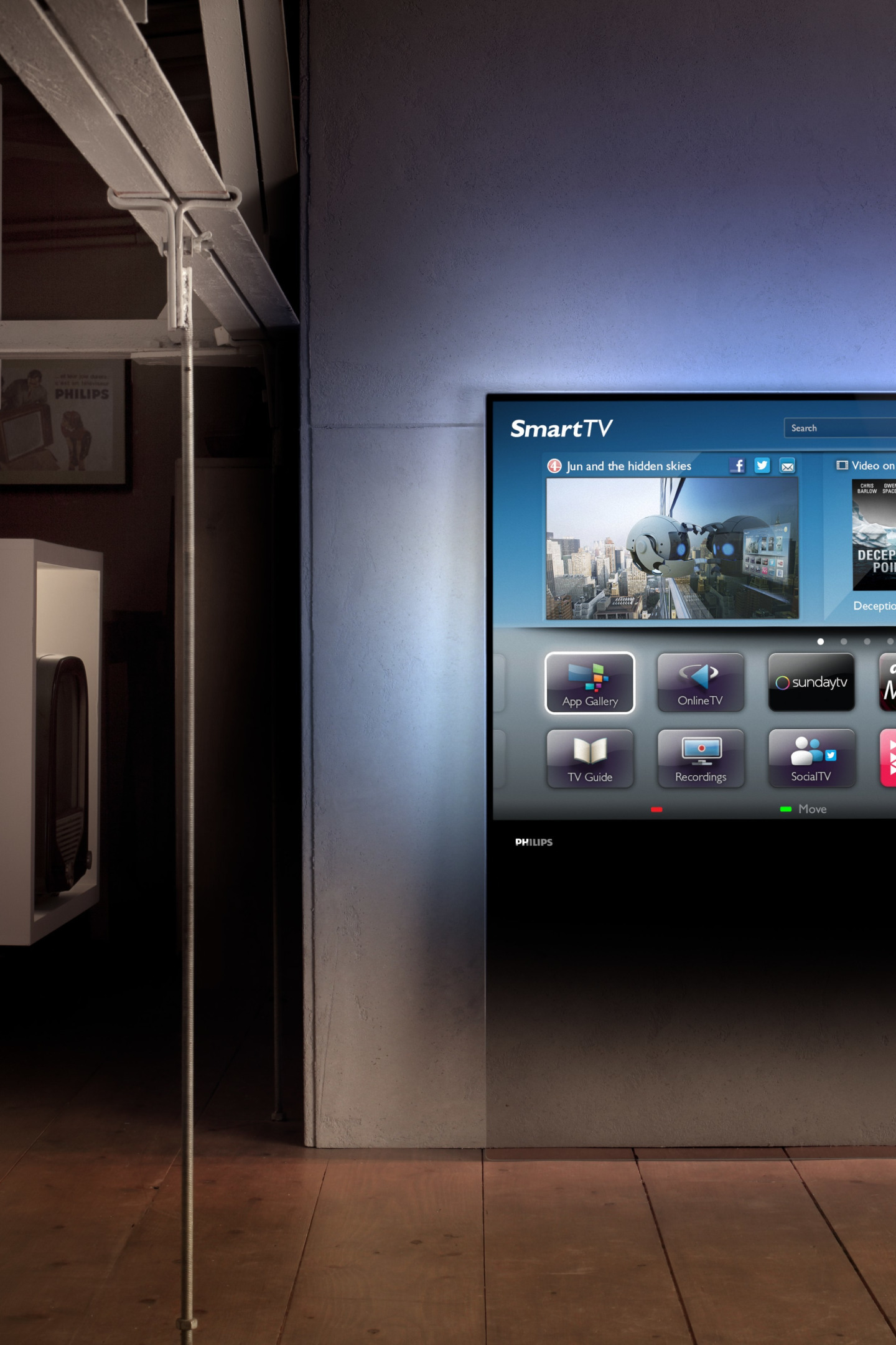 интерьер, телевизоры, smart tv, Philips DesignLine TV