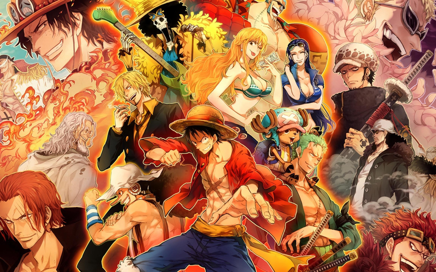 Скачать обои game, Chopper, One Piece, anime, Robin, asian, Shanks, belly,  раздел сёнэн в разрешении 1440x900