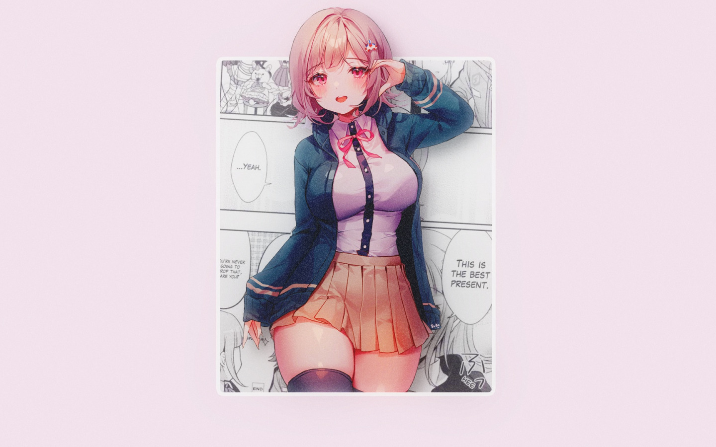 Скачать обои minimalism, anime, manga, anime girls, simple background,  Danganronpa, speech bubble, Nanami Chiaki, раздел прочее в разрешении  1440x900